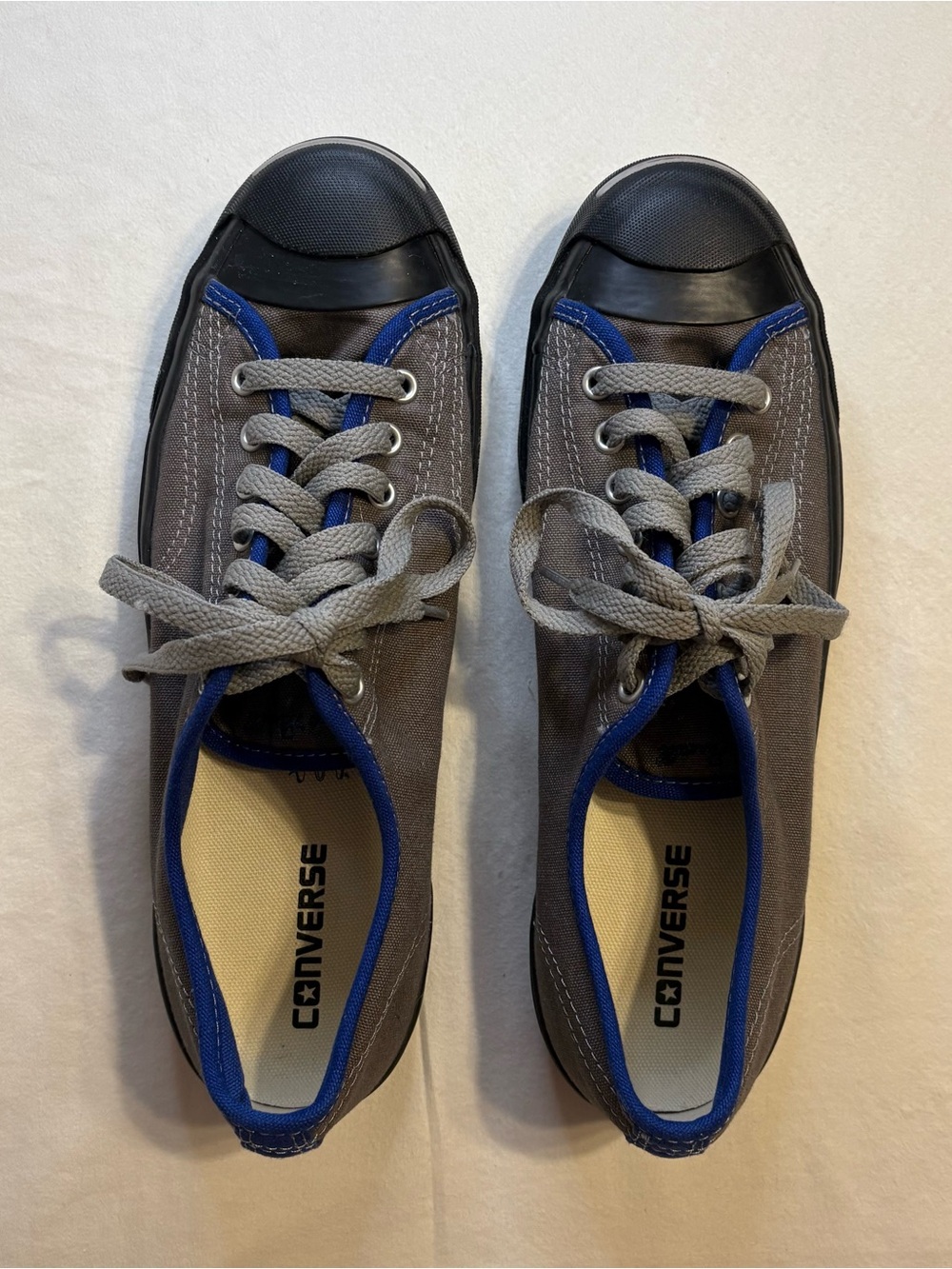 Converse Jack Purcell Blue and Gray Low Top Sneakers- Unisex Adult Sneakers - Picture 2 of 9